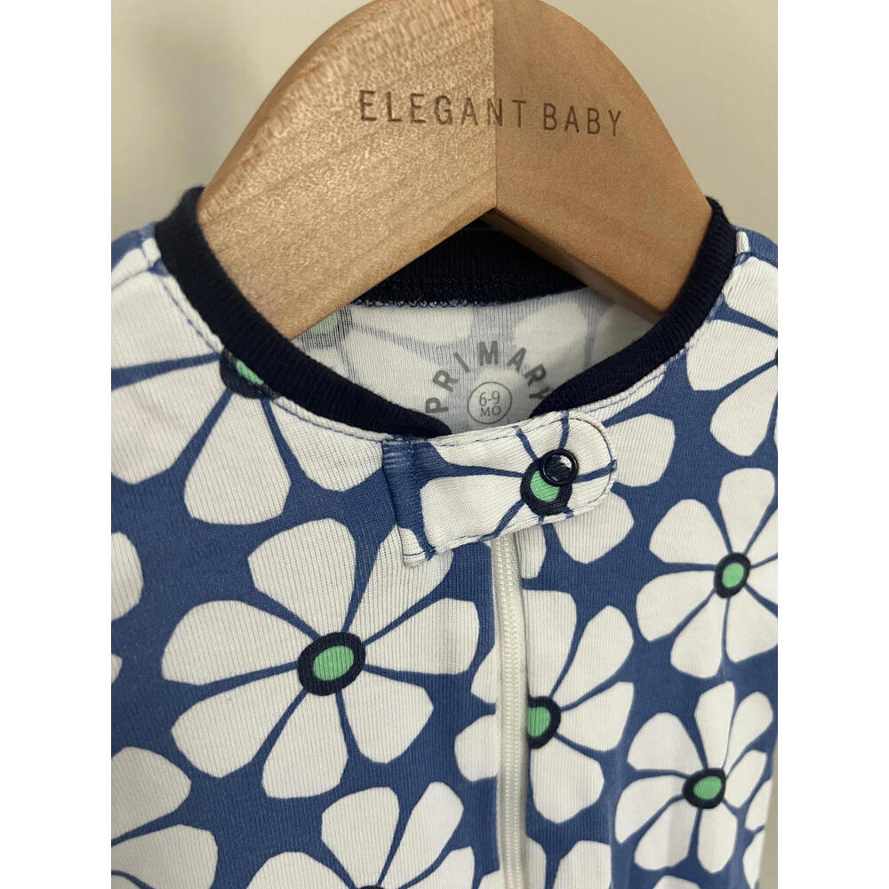 Primary Baby Organic Zip Footie Sleeper - Navy Daisy Floral - 6-9 Months - Picture 2 of 3